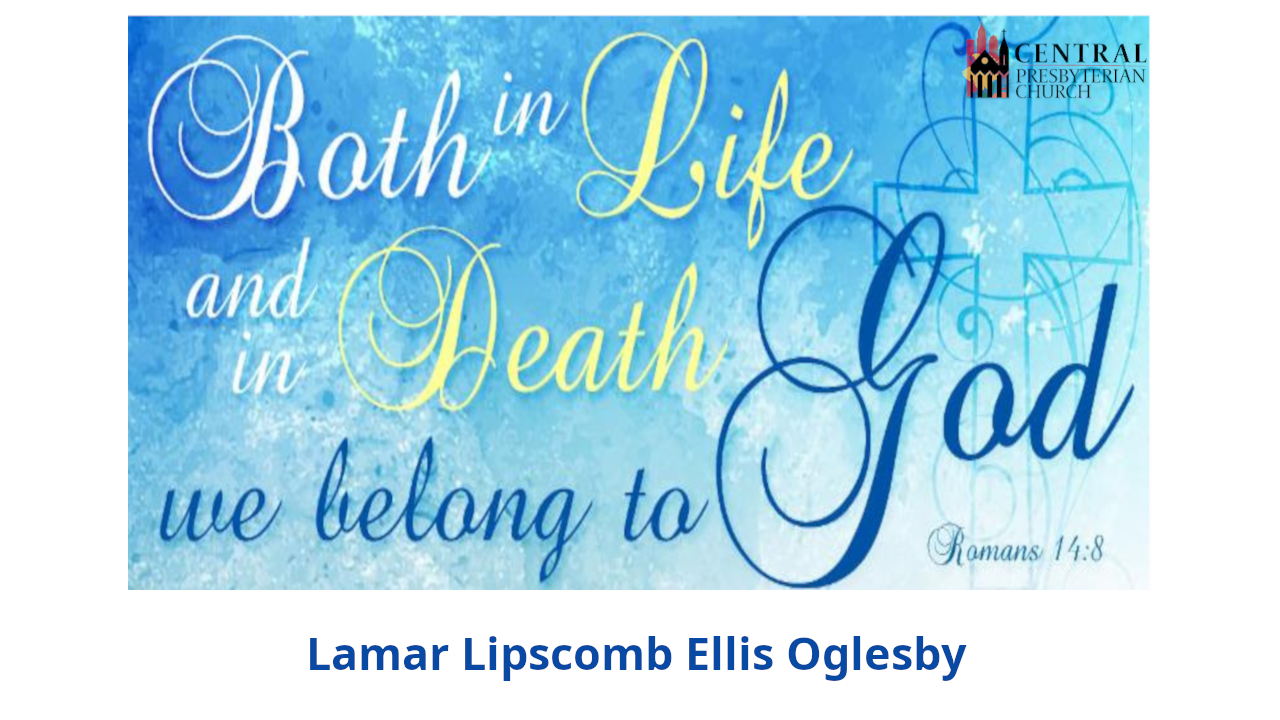 Lamar Lipscomb Ellis Oglesby Memorial Service